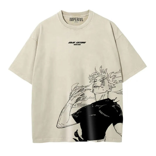 Gojo "CURSE" Tan T Shirt