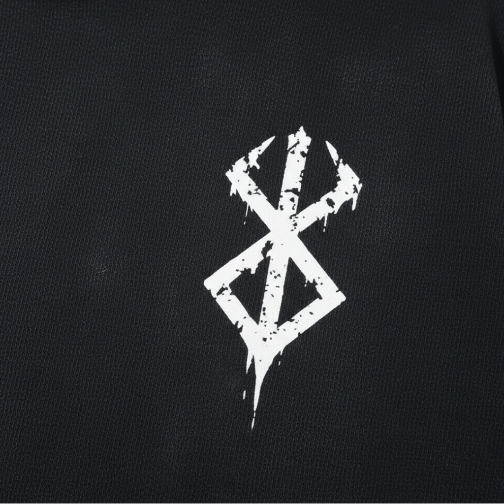 Berserk "RAGE" Hoodie White Print