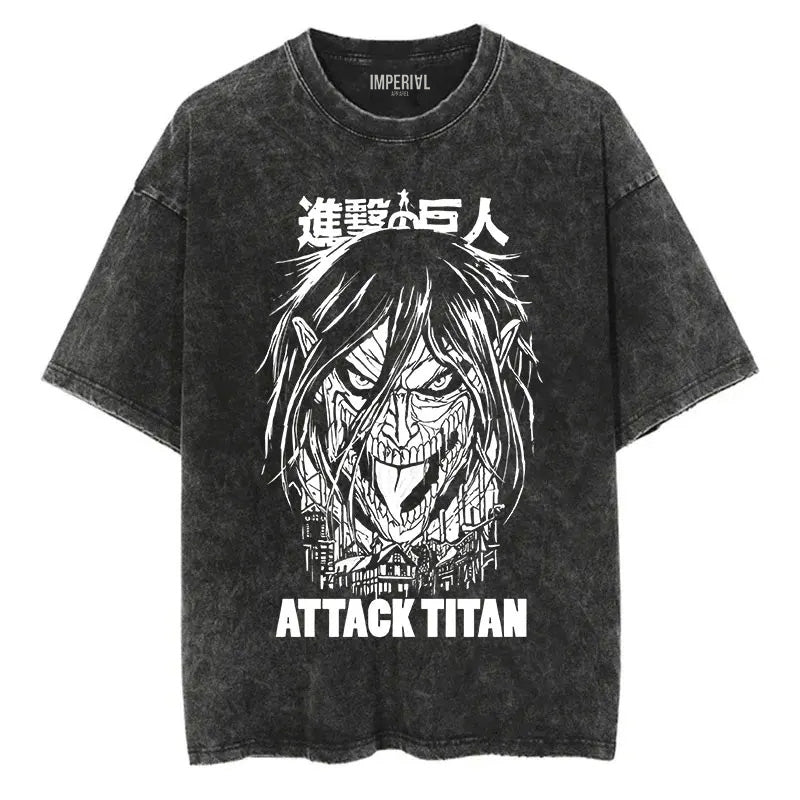 AOT "ATTACK TITAN" Black/White T Shirt